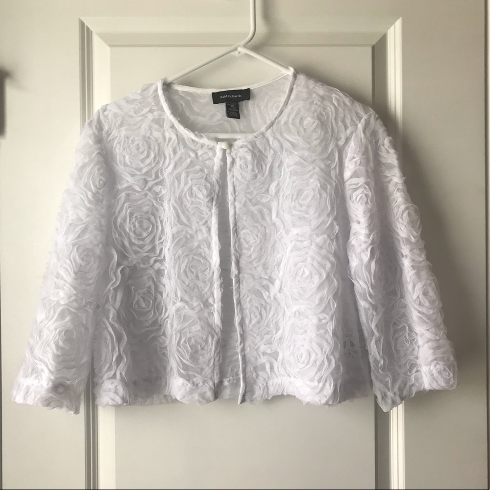 White rose print lace shaw🔥